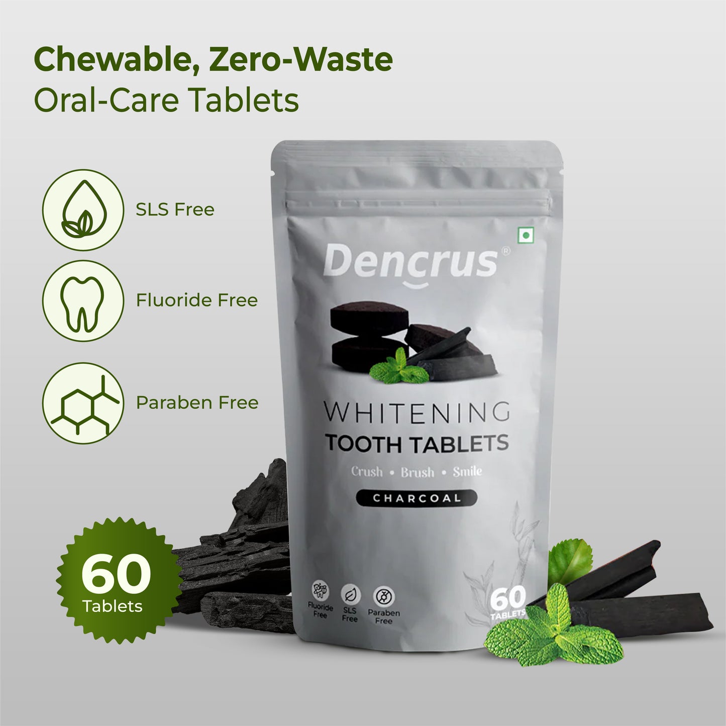 Natural Toothpaste Tablets – Charcoal Flavor