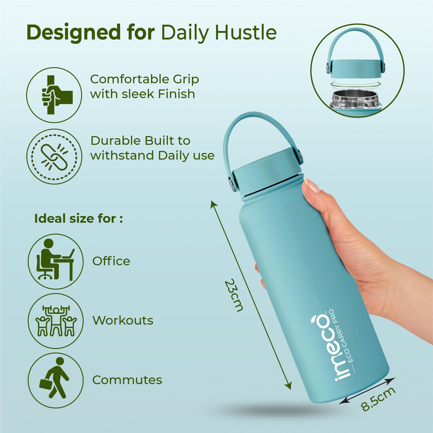 ECO CARRY PRO Stainless Steel Water Bottle - Matte Finish (1 L)