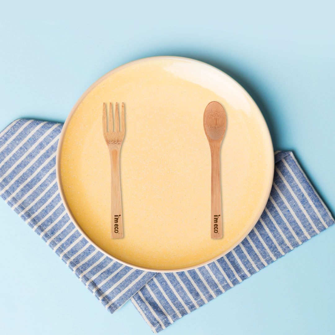 Bamboo Cutlery Set I Bamboo Knife, Spoon, Fork & Straw