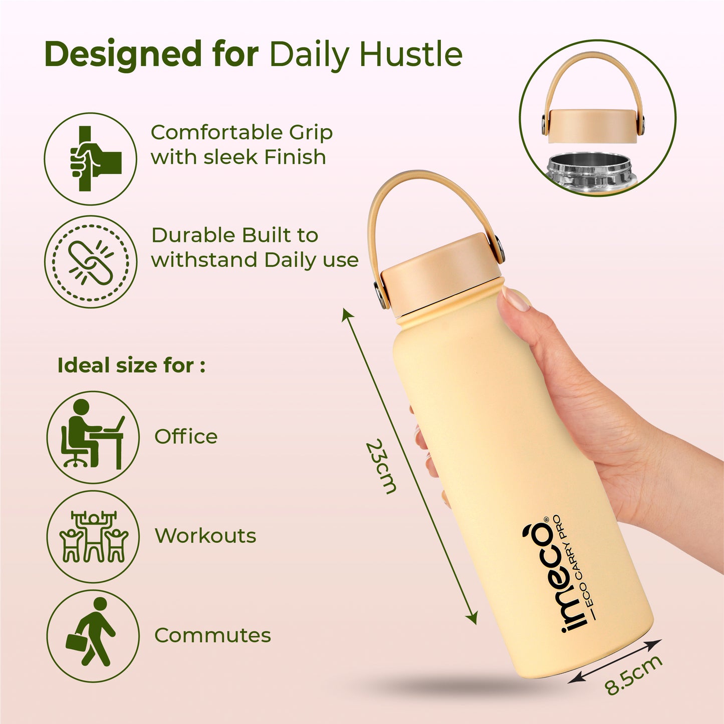 ECO CARRY PRO Stainless Steel Water Bottle - Matte Finish (1 L)