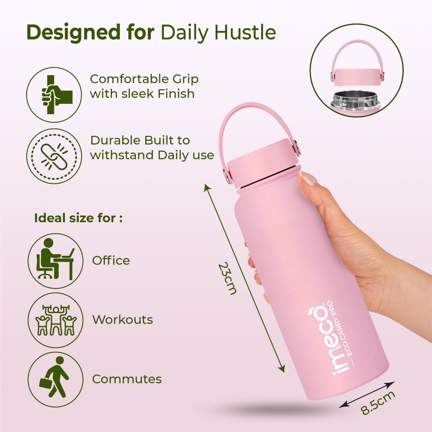 ECO CARRY PRO Stainless Steel Water Bottle - Matte Finish (1 L)