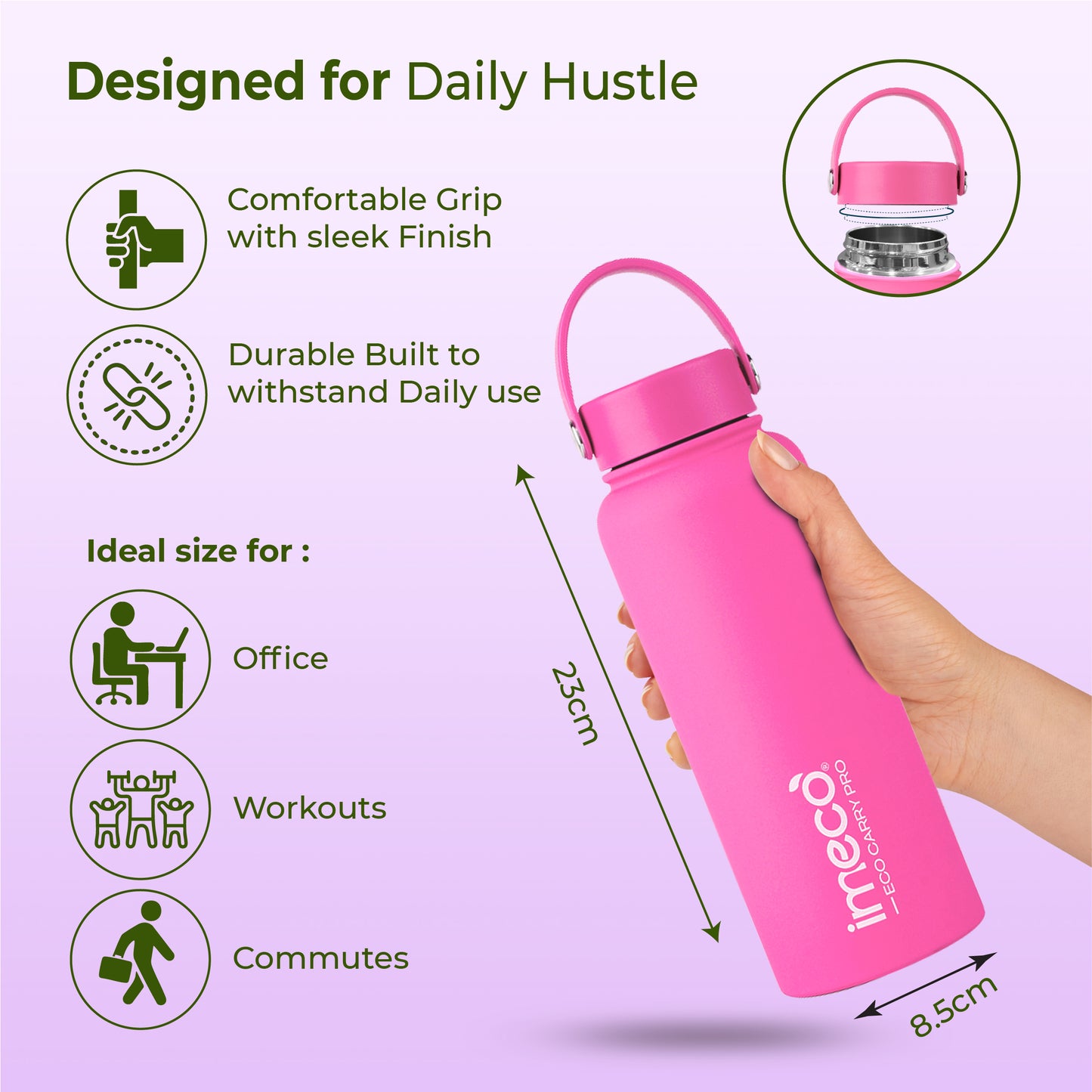 ECO CARRY PRO Stainless Steel Water Bottle - Matte Finish (1 L)