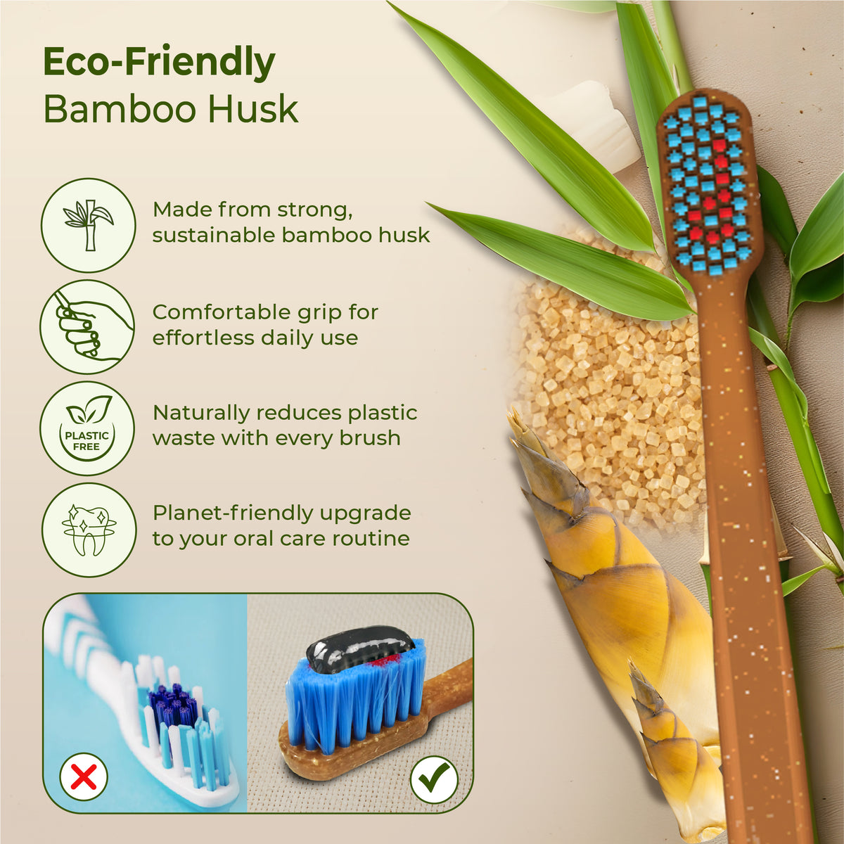 Bamboo Octa Clean Toothbrush – Soft Bristles & Gentle on Gums