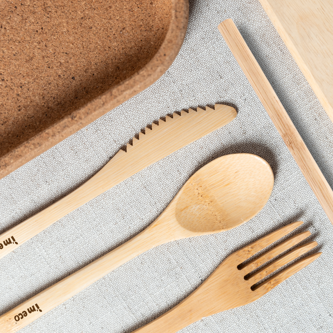 Bamboo Cutlery Set I Bamboo Knife, Spoon, Fork & Straw