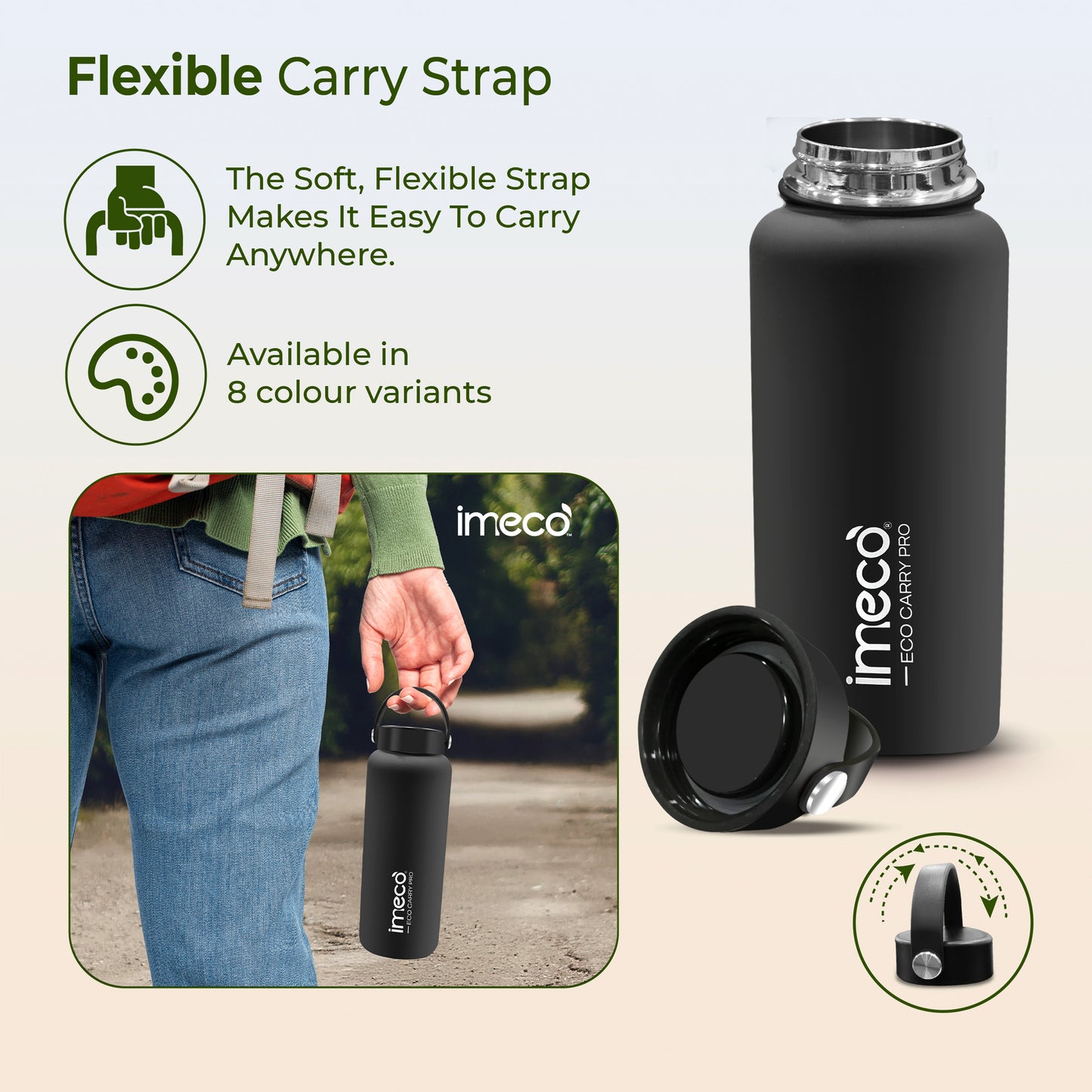 ECO CARRY PRO Stainless Steel Water Bottle - Matte Finish (1 L)