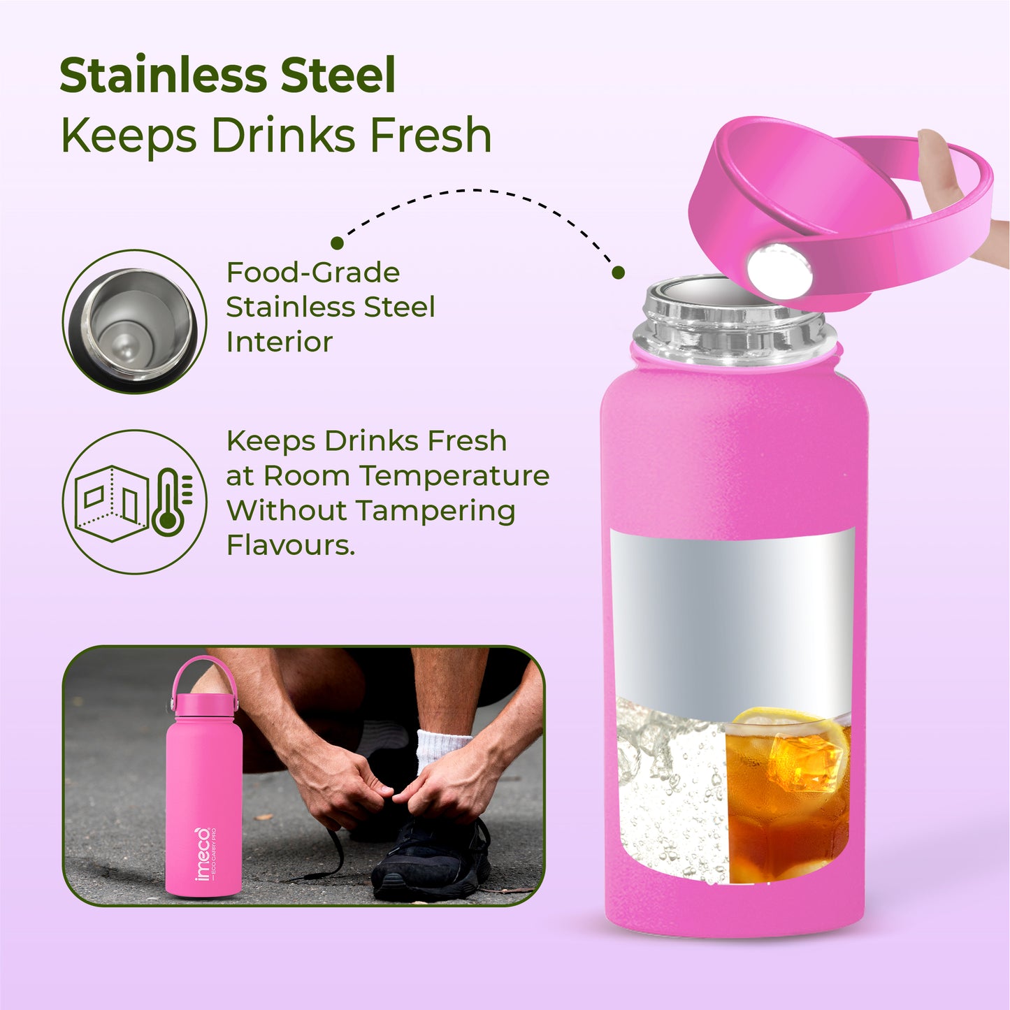 ECO CARRY PRO Stainless Steel Water Bottle - Matte Finish (1 L)