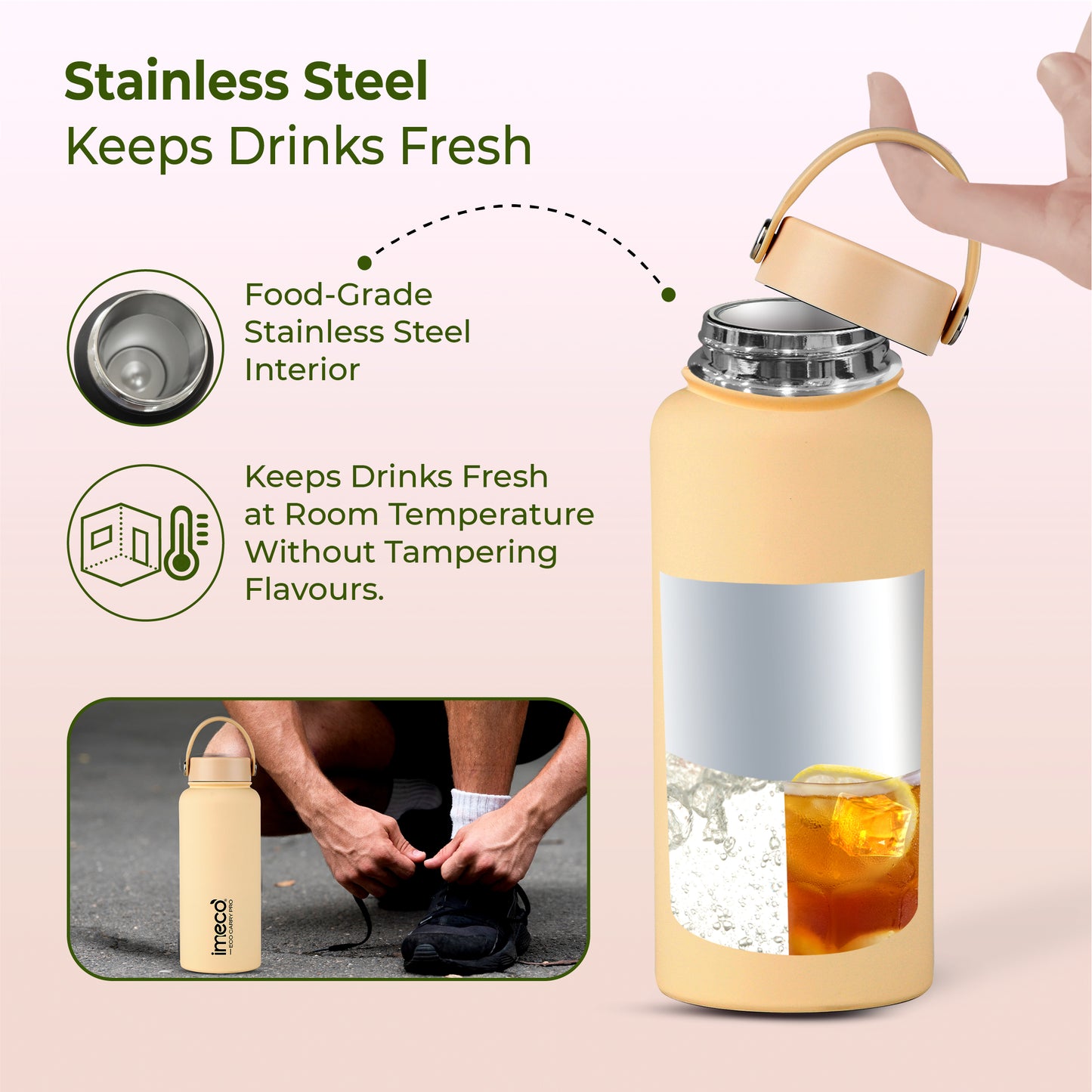 ECO CARRY PRO Stainless Steel Water Bottle - Matte Finish (1 L)