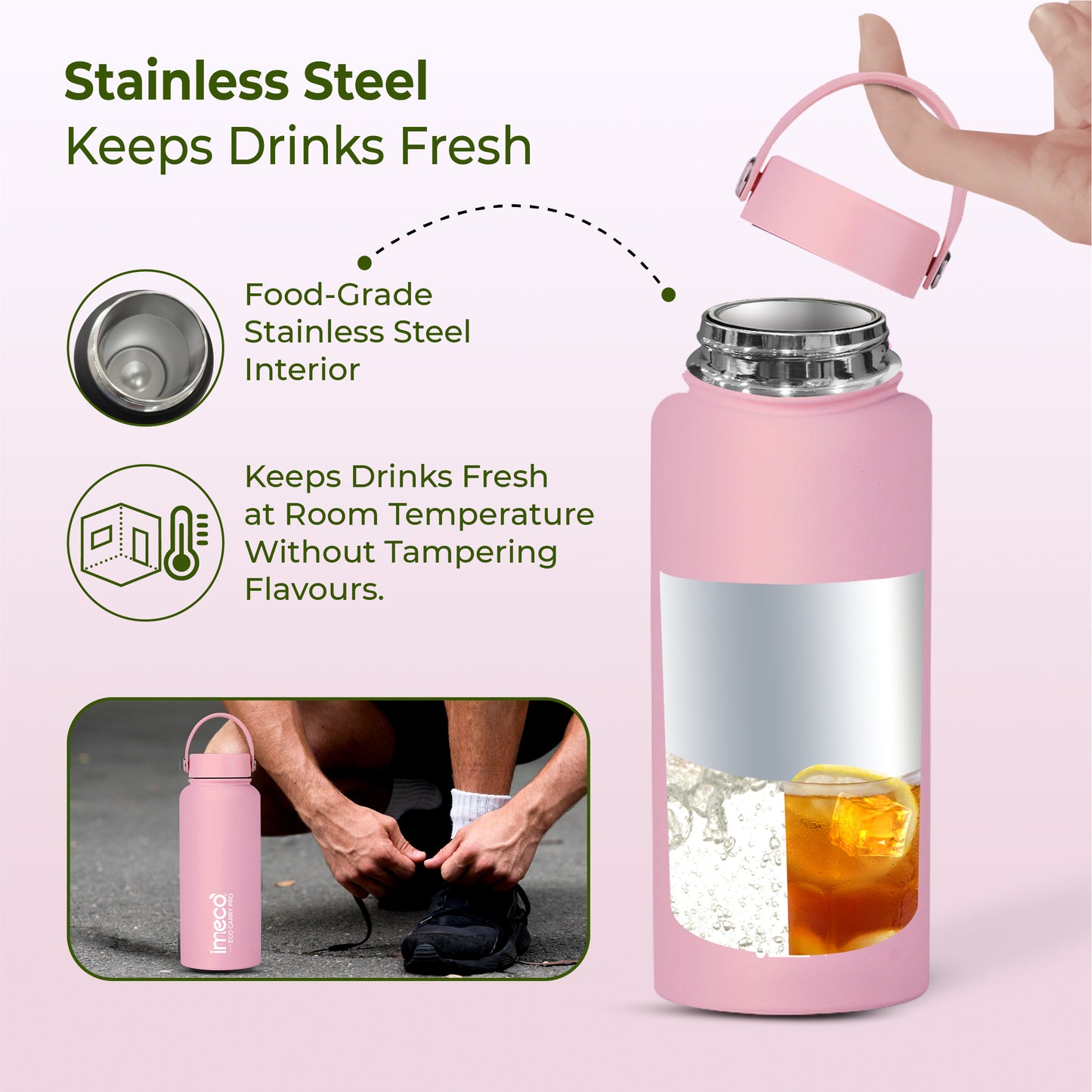 ECO CARRY PRO Stainless Steel Water Bottle - Matte Finish (1 L)