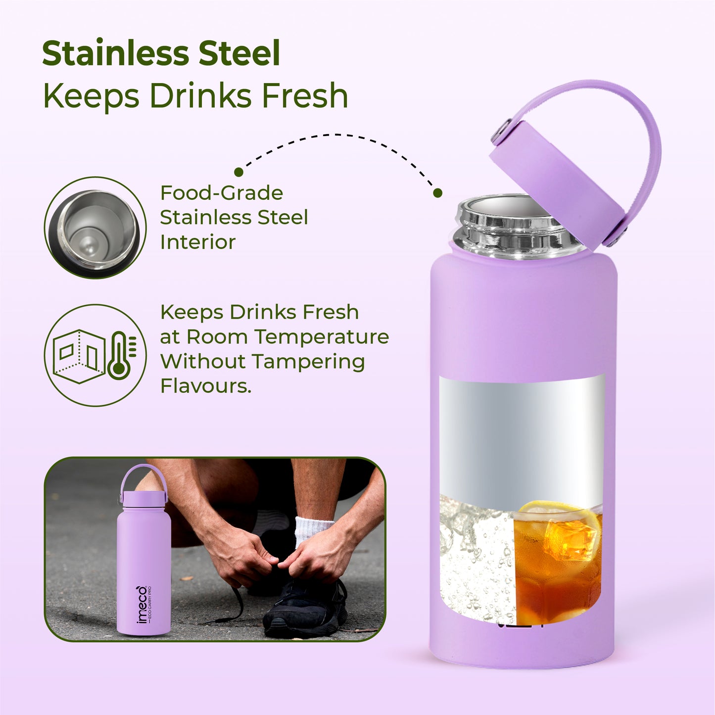 ECO CARRY PRO Stainless Steel Water Bottle - Matte Finish (1 L)