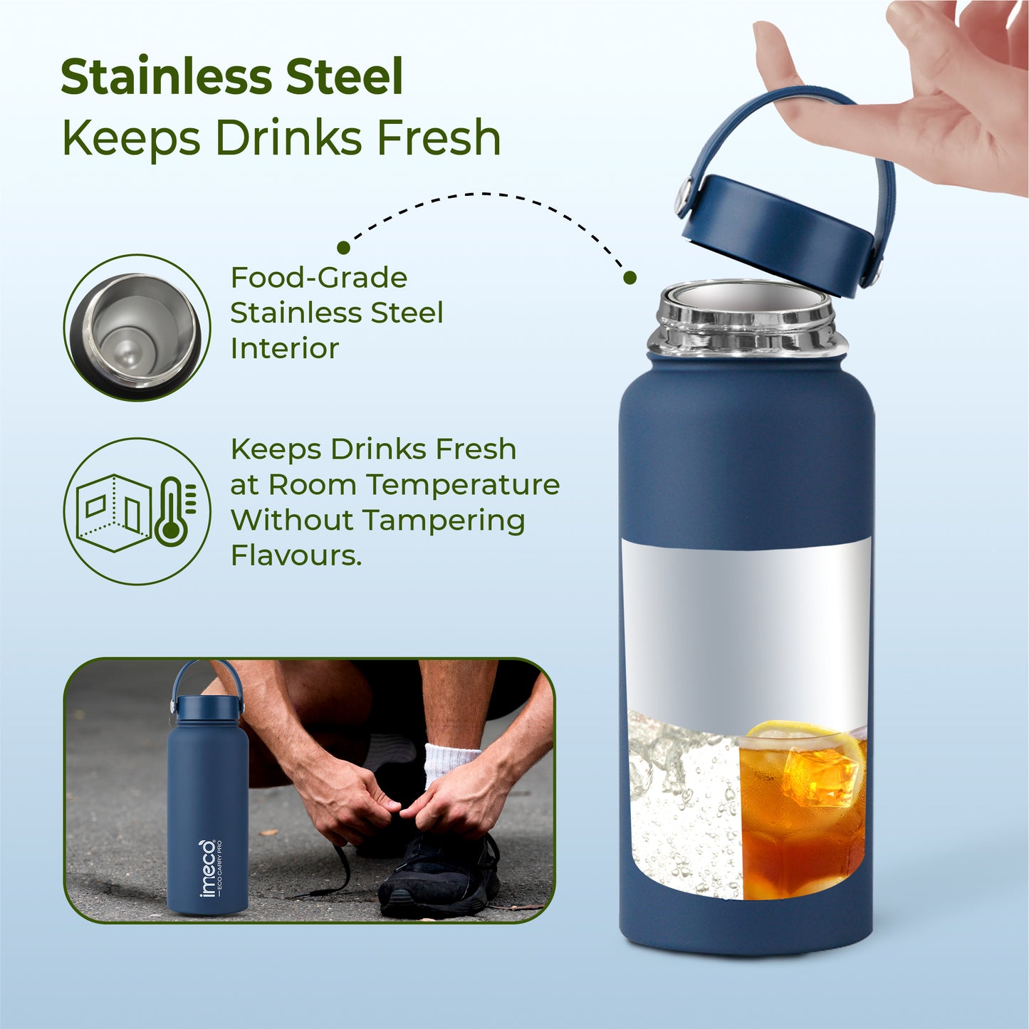 ECO CARRY PRO Stainless Steel Water Bottle - Matte Finish (1 L)
