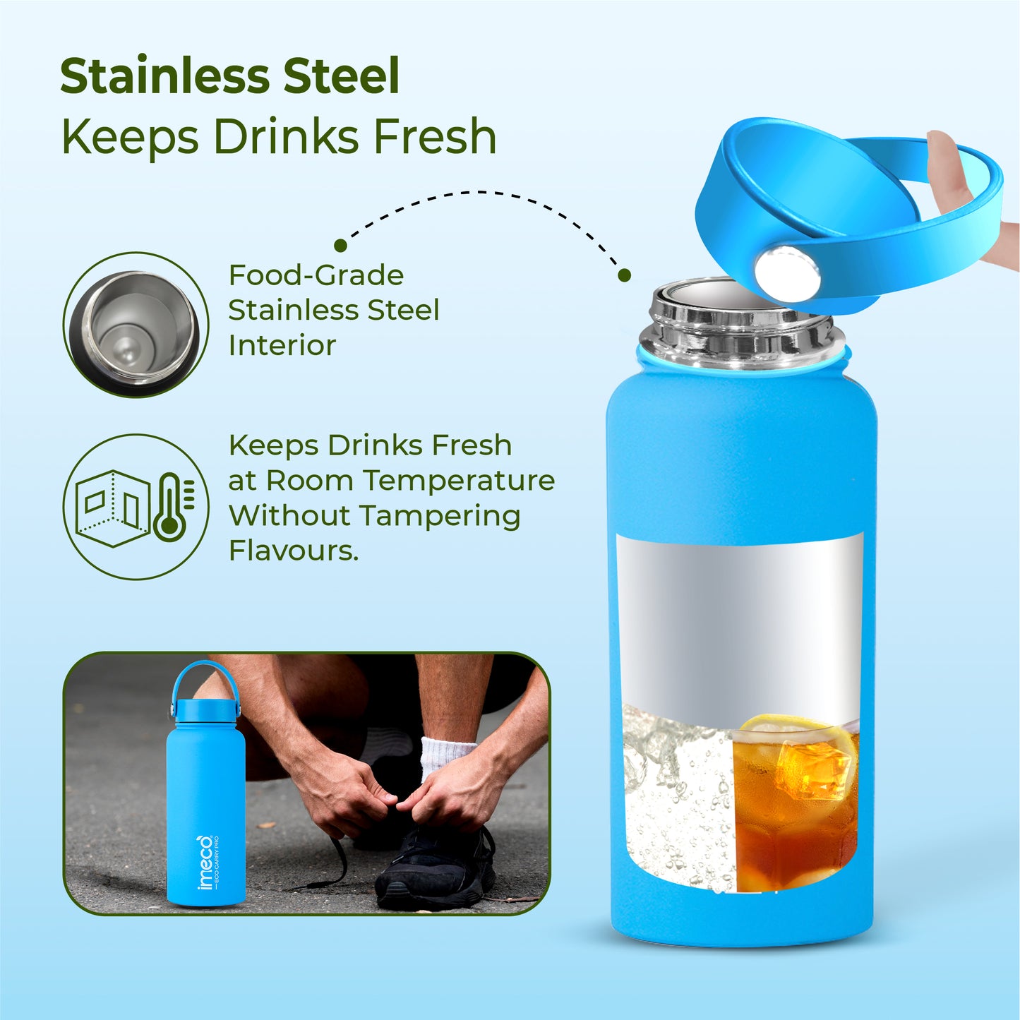 ECO CARRY PRO Stainless Steel Water Bottle - Matte Finish (1 L)