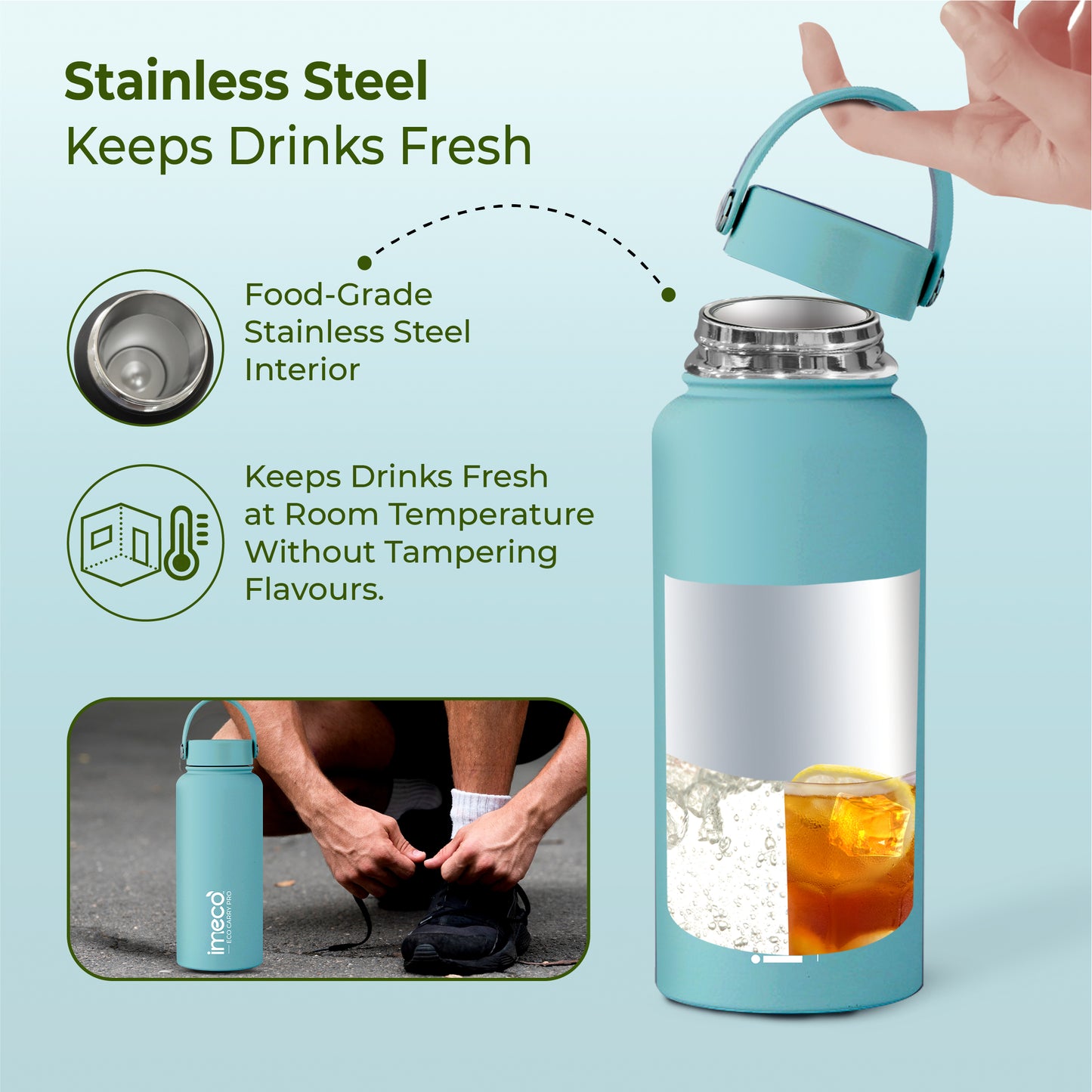 ECO CARRY PRO Stainless Steel Water Bottle - Matte Finish (1 L)