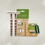 Disposable Bamboo Husk Razor for Men with Set of 1 Free Cartridge