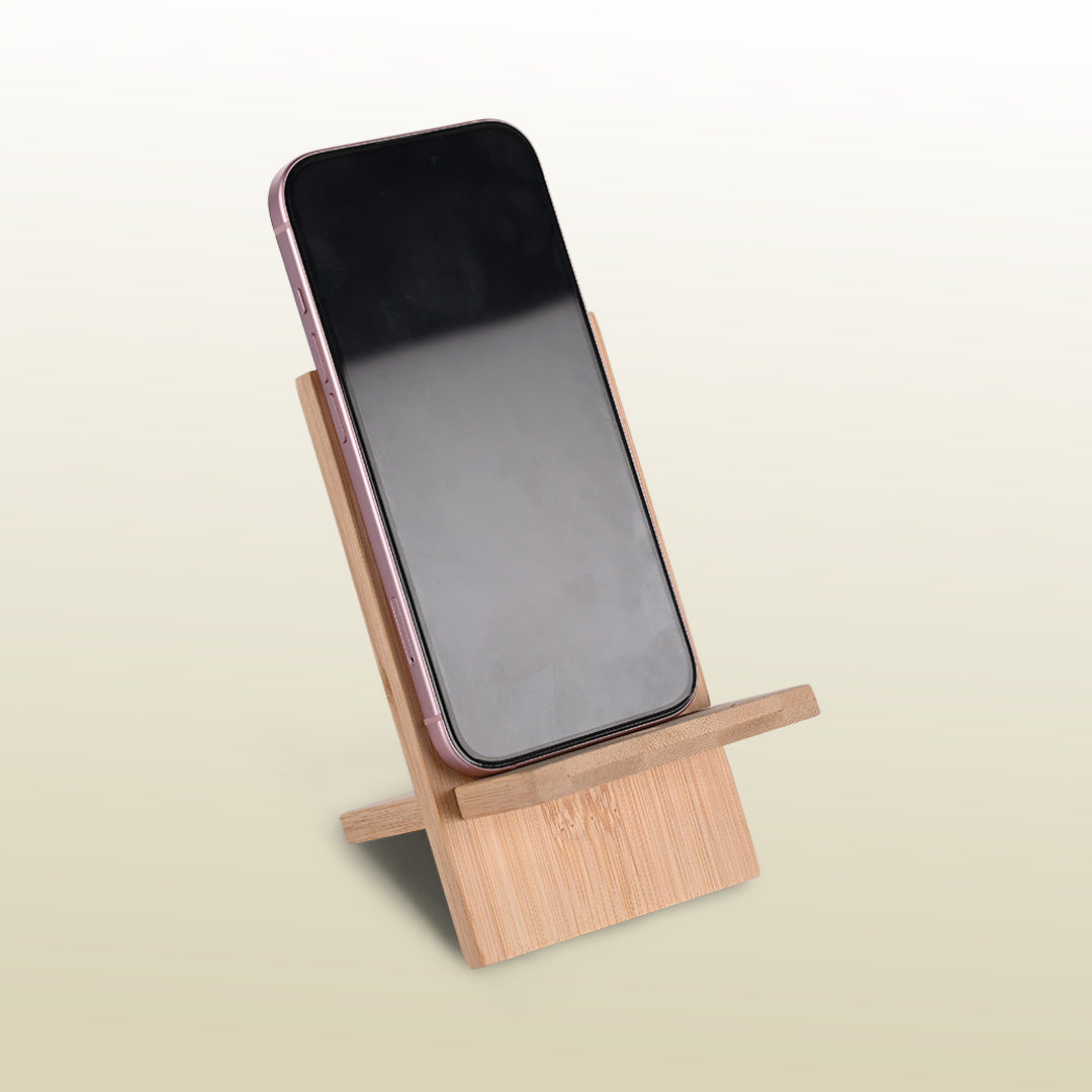 Bamboo Office Desk Essentials - ECO BLOOM Bamboo Water Bottle with Mobile Stand, Bamboo Diary with Pen and Pocket Tissue (2 Pack)