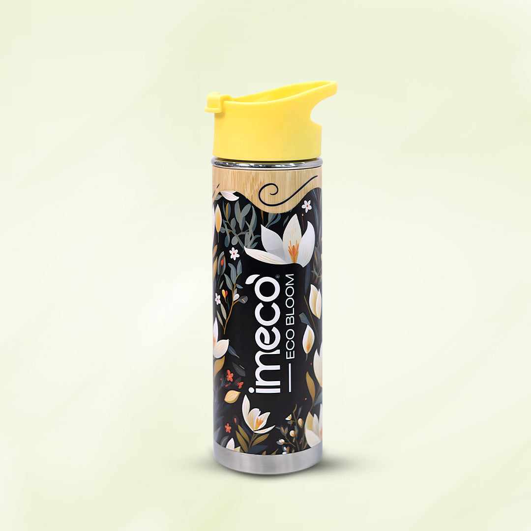 ECO-BLOOM Bamboo Printed Water Bottle - Leakproof & Eco-Friendly (500ml)