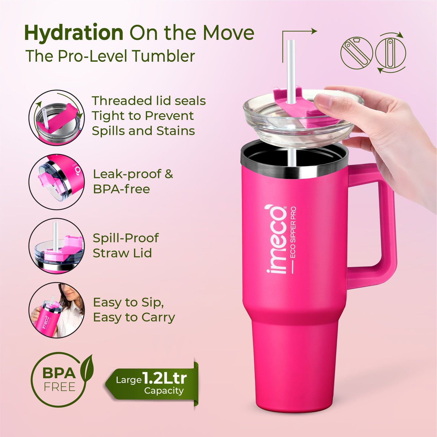 ECO-SIPPER PRO Stainless Steel Sipper (850 ml)