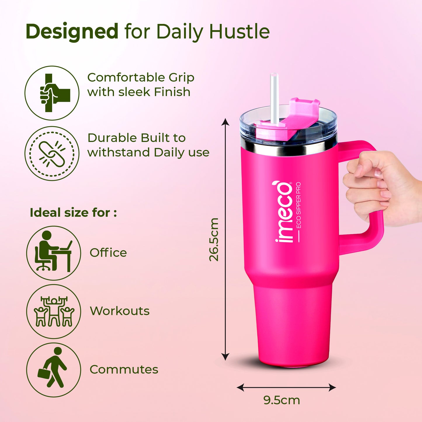 ECO-SIPPER PRO Stainless Steel Sipper (850 ml)