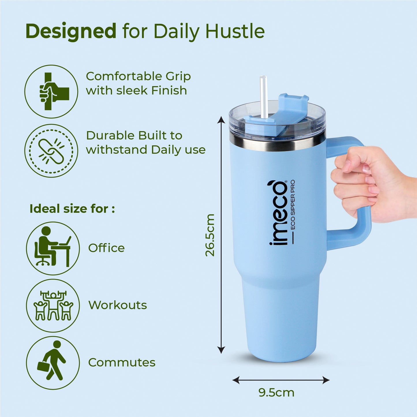 ECO-SIPPER PRO Stainless Steel Sipper (850 ml)