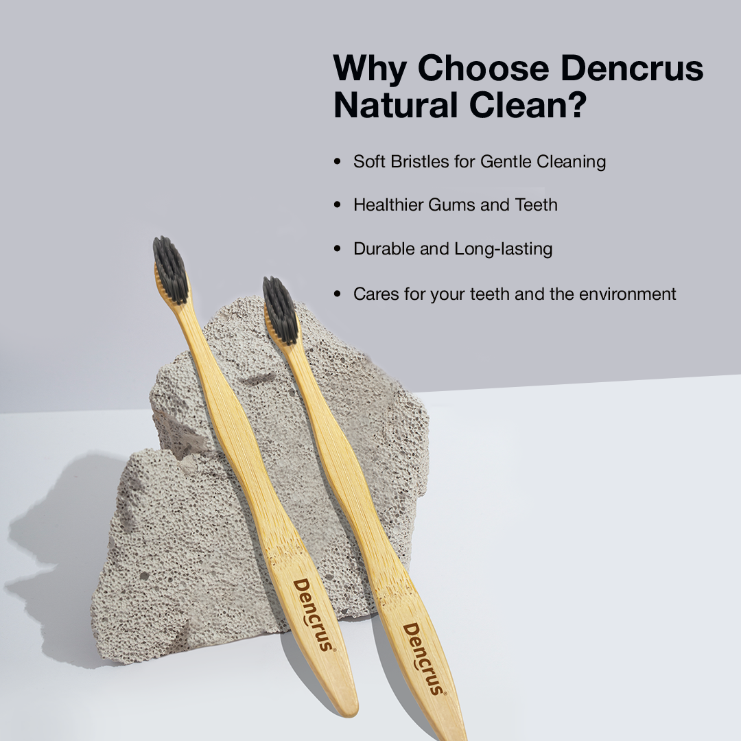 Natural Clean Bamboo Toothbrush – with Charcoal Bristles
