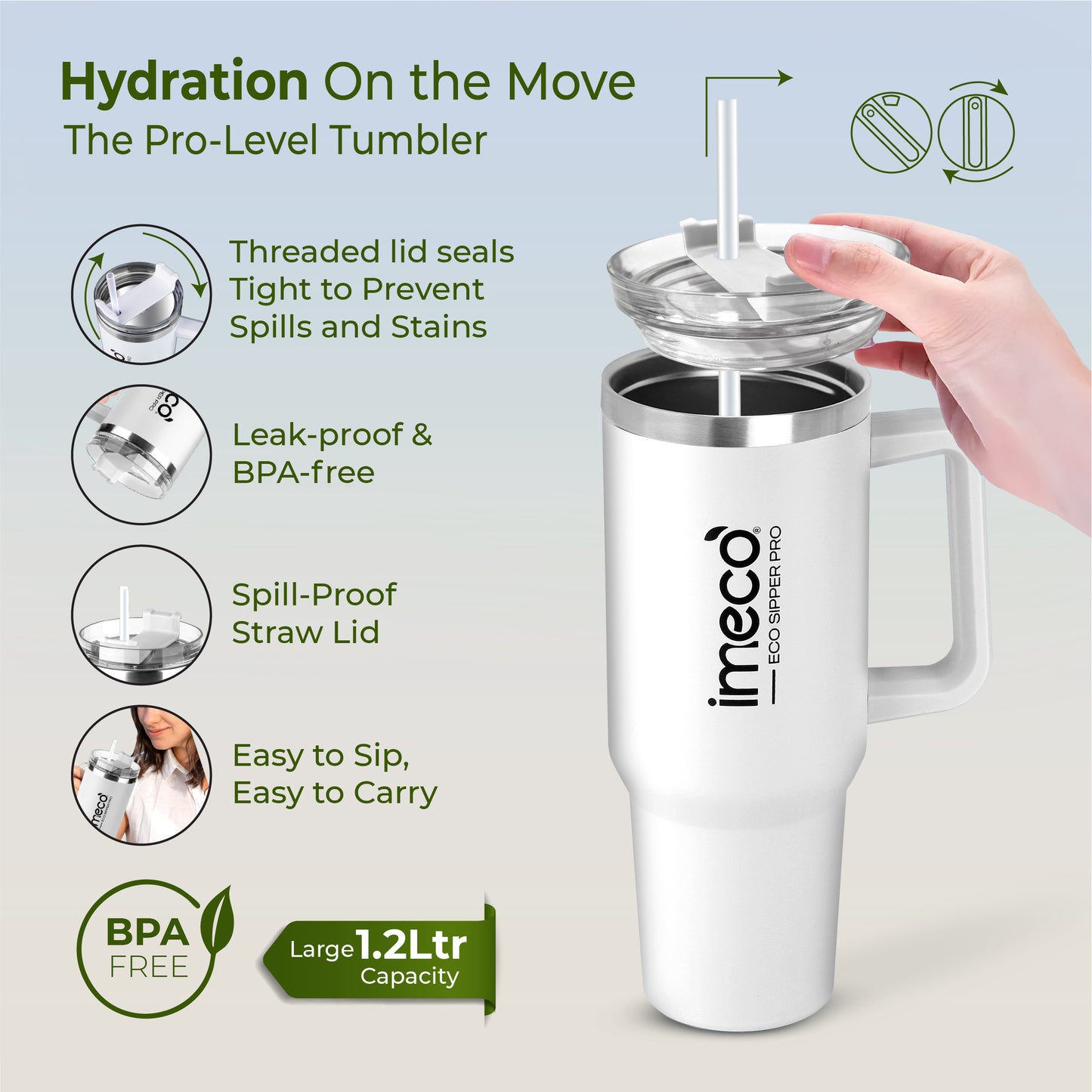 ECO-SIPPER PRO Stainless Steel Sipper (850 ml)