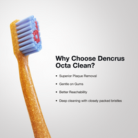 Octa clean bamboo toothbrush removes plaque, is gentle on gums, reaches better, provides deep cleaning.