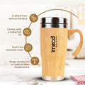 ECO-ALPHA Bamboo Coffee Mug with Lid – Insulated & Leakproof (450 ml)
