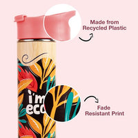 ECO-BLOOM Bamboo Printed Water Bottle - Leakproof & Eco-Friendly (500ml)
