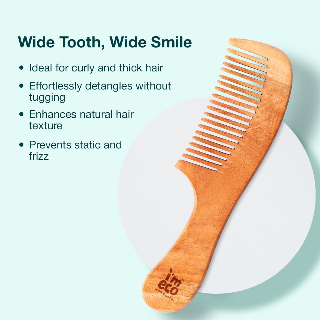 Wide Tooth & Dual Tooth Comb Set (Combo Pack)