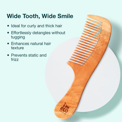 Wide Tooth & Dual Tooth Comb Set (Combo Pack)