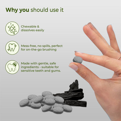 Natural Toothpaste Tablets – Charcoal Flavor