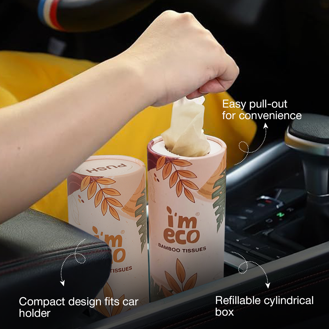 Bamboo Car Tissues - 100% Biodegradable & Soft