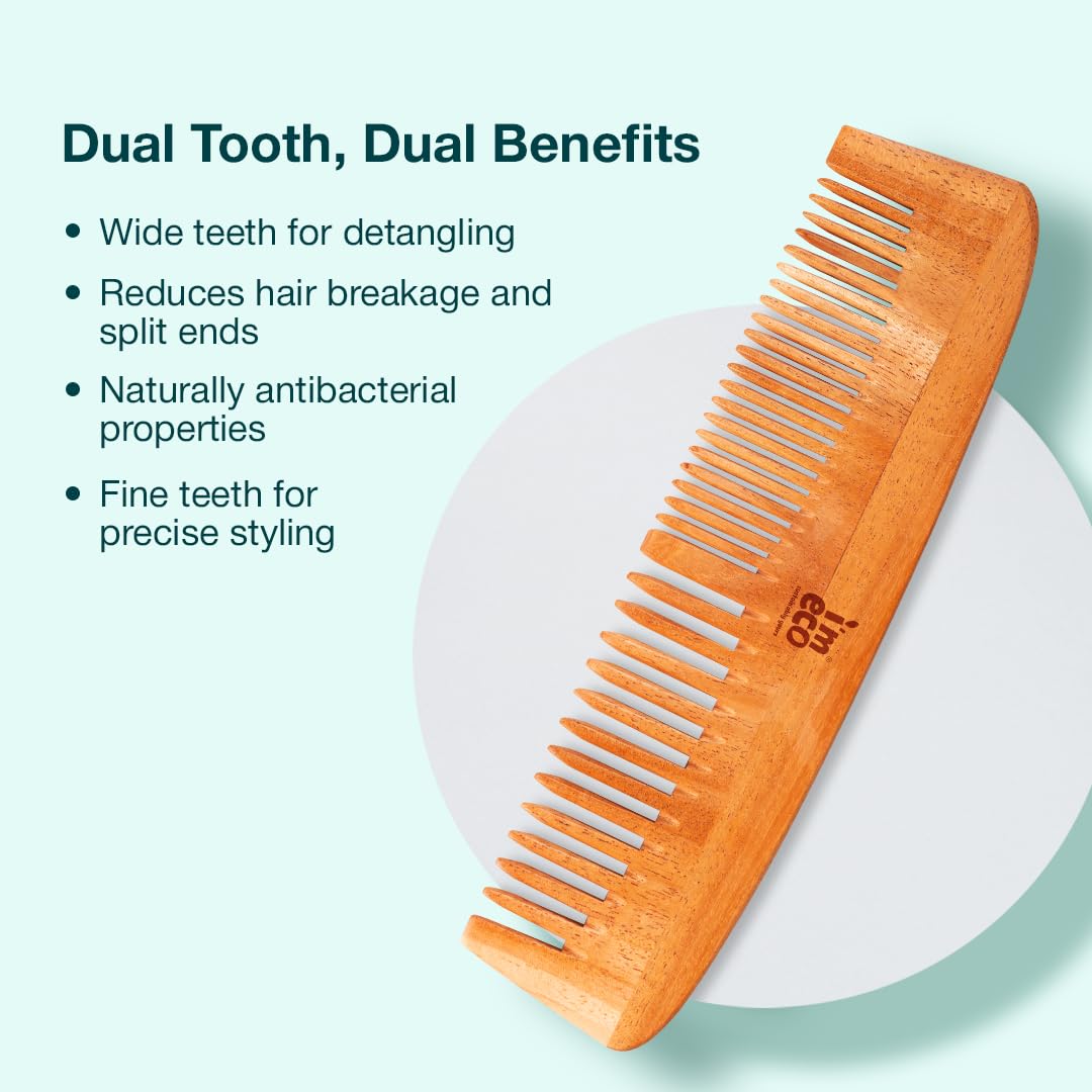 Wide Tooth & Dual Tooth Comb Set (Combo Pack)