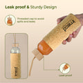 ECO CARRY Borosilicated Glass Water Bottle with Cork Sleeve Cover (500 ml)