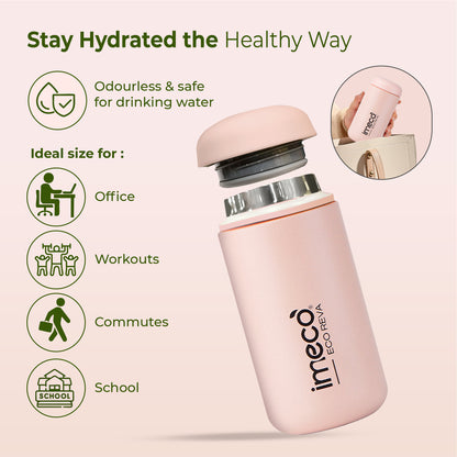 ECO REVA Stainless Steel Water Bottle - Capsule Shaped (400 ml)