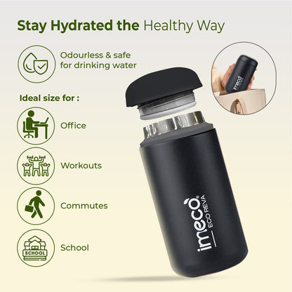 ECO REVA Stainless Steel Water Bottle - Capsule Shaped (400 ml)