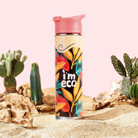 ECO-BLOOM Bamboo Printed Water Bottle - Leakproof & Eco-Friendly (500ml)