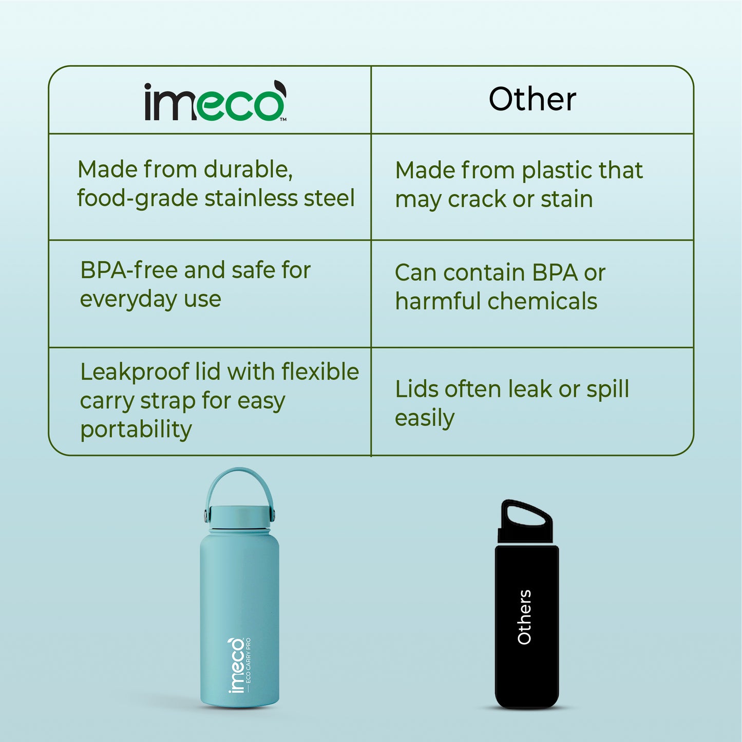 ECO CARRY PRO Stainless Steel Water Bottle - Matte Finish (1 L)