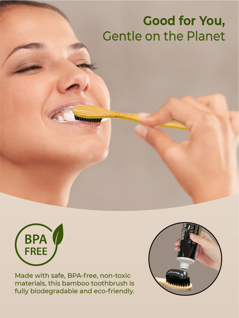 Natural Clean Bamboo Toothbrush – with Charcoal Bristles