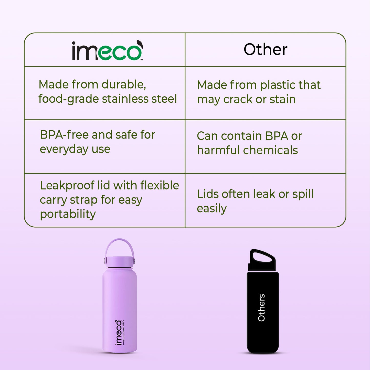 ECO CARRY PRO Stainless Steel Water Bottle - Matte Finish (1 L)