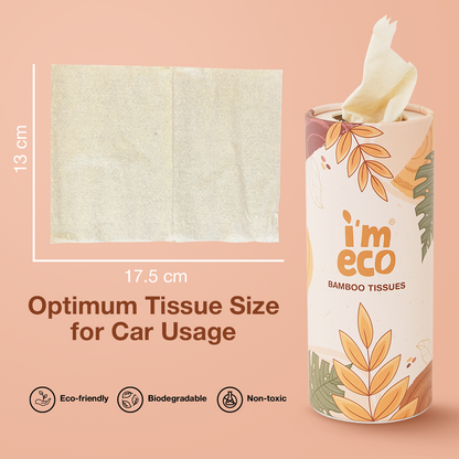 Bamboo Car Tissues - 100% Biodegradable & Soft