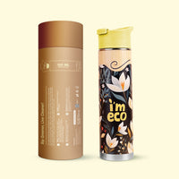 ECO-BLOOM Bamboo Printed Water Bottle - Leakproof & Eco-Friendly (500ml)