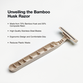 One Shaveco Bamboo husk razor is made using 70% bamboo husk and 30% composite resin while blades are made with stainless steel. 