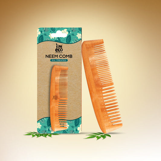 Neem Wood Dual Tooth Comb | Anti-Static & Eco-Friendly | Perfect for All Hair Types