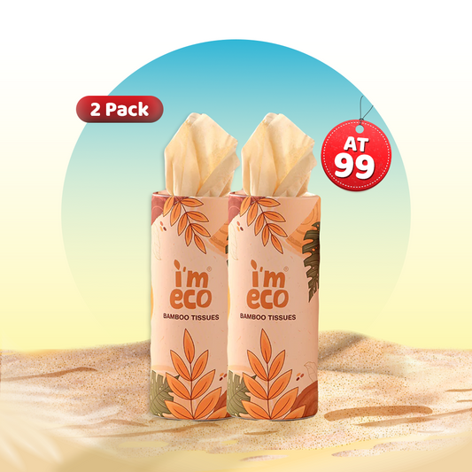 Bamboo Car Tissues – Cup Holder, Soft & Bleach-Free (Pack of 2)