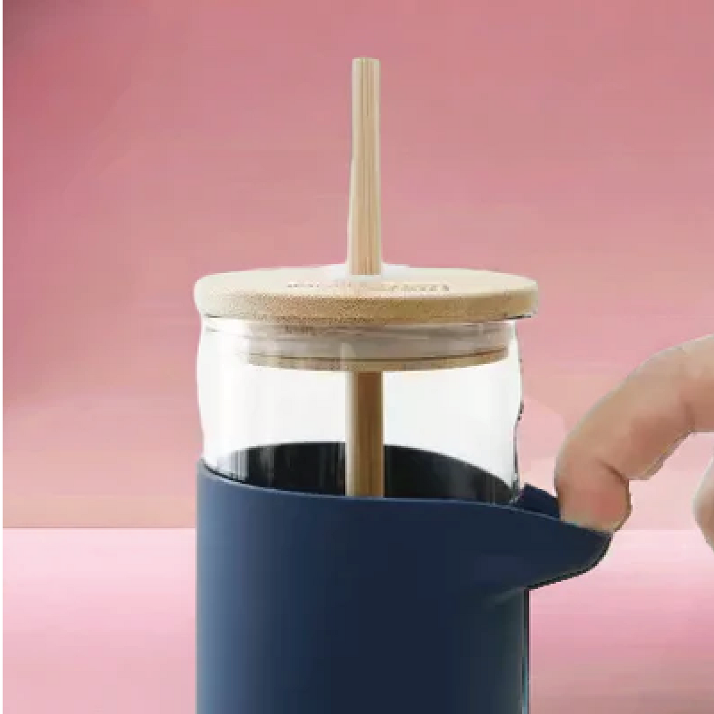 ECO-SIP Glass Sipper with Bamboo Straw (450 ml)