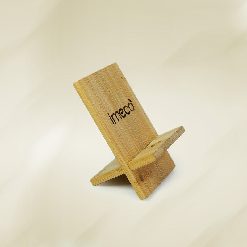 imeco bamboo mobile stand on a white background.