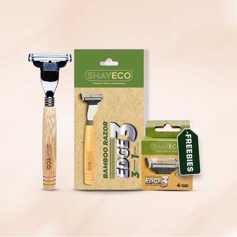 Bamboo Edge 3 Razor for Men with Set of 1 Free Cartridge