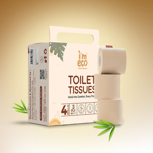 Bamboo Toilet Rolls - 3-Ply | 220 Pulls | Ultra-Soft, Eco-Friendly & Biodegradable