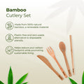 Bamboo Cutlery Set – Knife, Spoon, Fork & Straw – All in One