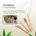 Bamboo Cutlery Set – Knife, Spoon, Fork & Straw – All in One